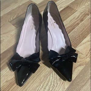 Kate Spade New York Patent leathers Black kitten heels pointed toes Sz 8B